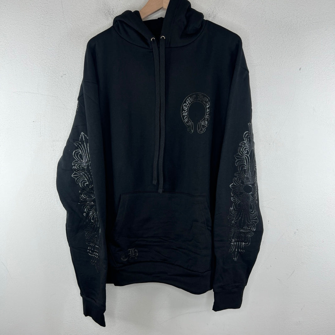 Chrome Hearts Black/Black Tonal Shoulder Logo Hoodie