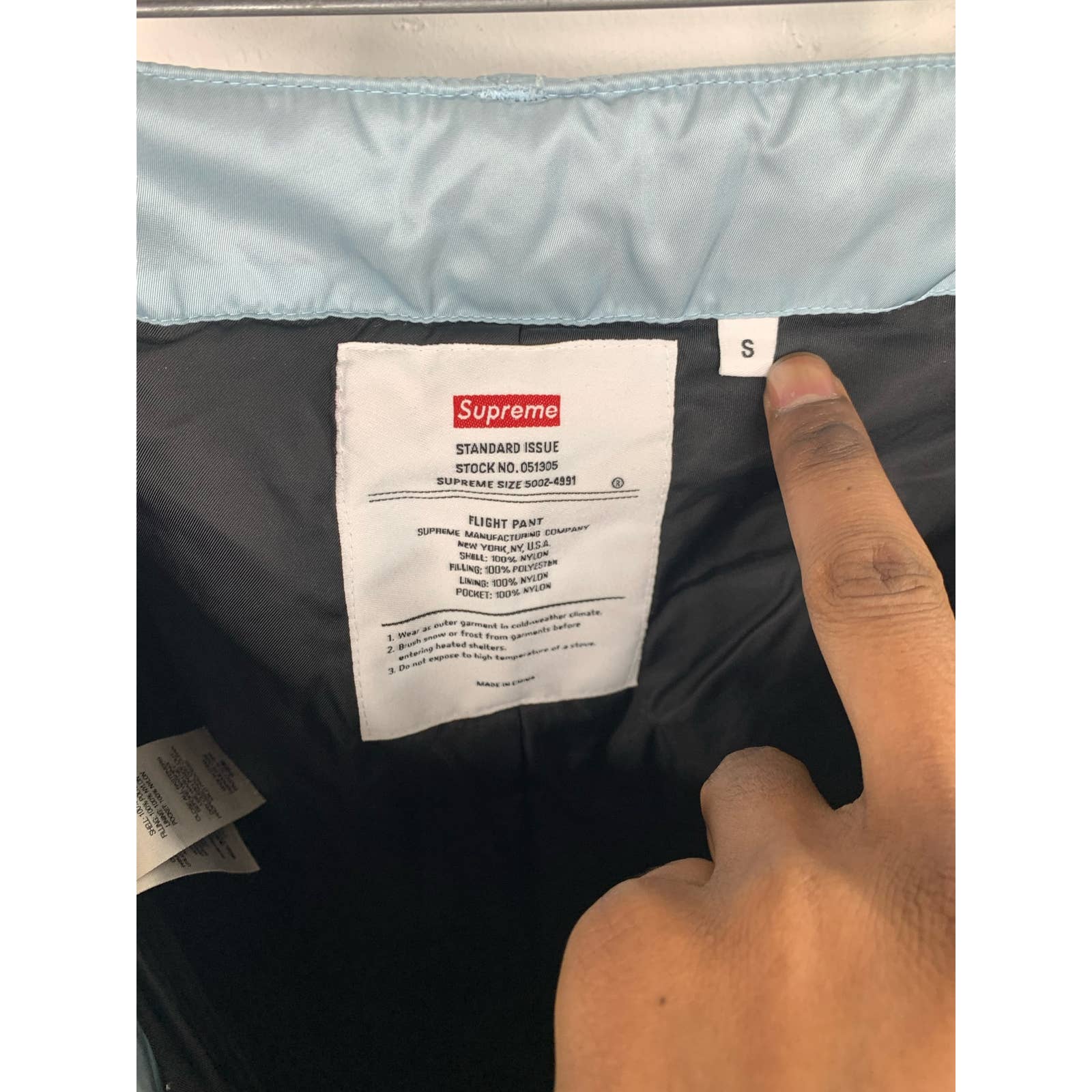 Supreme Baby Blue Flight Pants